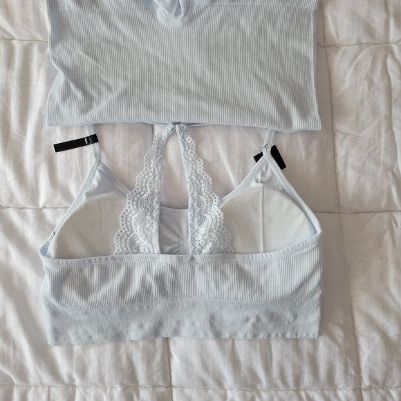 TAHARI BRAND NEW SEAMLESS BRA SET REMOVABLE PADS SIZE L - Picture 5 of 6